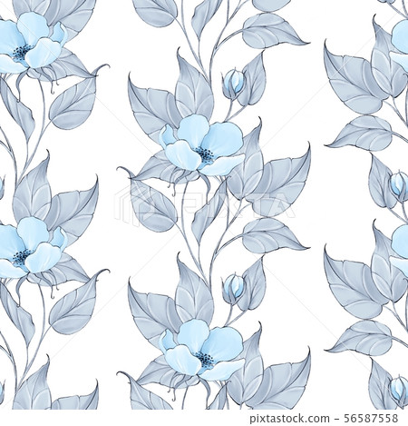 Seamless patten with blue flowers Seamless patten with blue flowers 56587558
