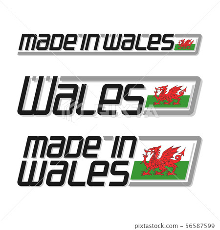 Vector text made in Wales 56587599