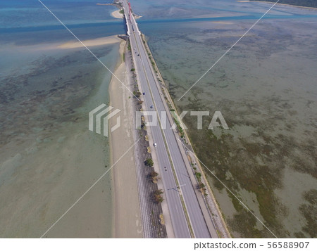 "Underwater Road"-Aerial View (Duruma City, Okinawa Prefecture) 56588907