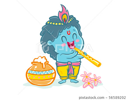 Little Krishna in kawaii style. Little Krishna in kawaii style. 56589202