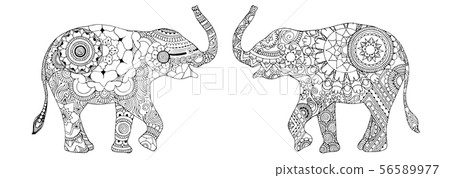two decorated elephants 56589977