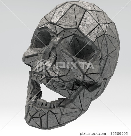 Science Fiction Fantasy Futuristic Human Skull 3D  56589995