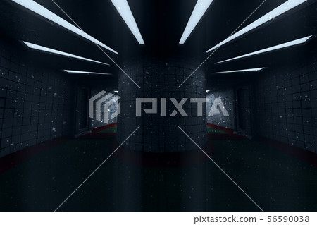 Scary Sanitarium Corridor 3D Illustration Scary Sanitarium Corridor 3D Illustration 56590038