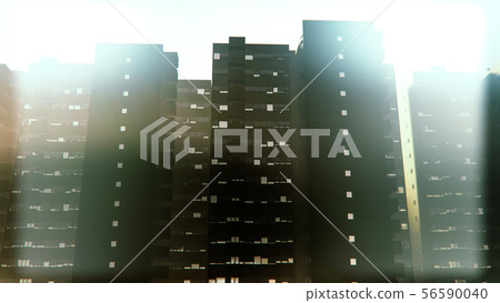 Overpopulated Dystopia Building Blocks in Big City Overpopulated Dystopia Building Blocks in Big City 56590040