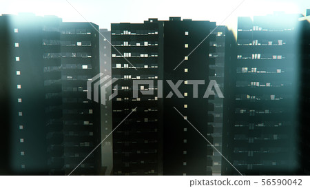 Overpopulated Dystopia Building Blocks in Big City Overpopulated Dystopia Building Blocks in Big City 56590042