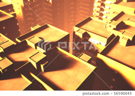 Overpopulated Dystopia Building Blocks in Big City Overpopulated Dystopia Building Blocks in Big City 56590045