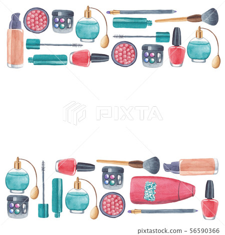 Cosmetic products with ingredient plants in watercolor illustration for posters, patterns Cosmetic products with ingredient plants in watercolor illustration for posters, patterns 56590366