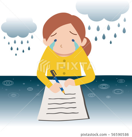 害怕的信水平寫作女性 害怕的信水平寫作女性 56590586