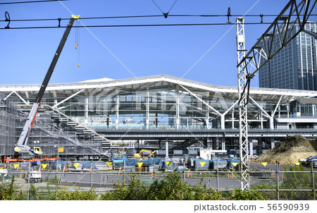 Tokyo cityscape in Japan See Takanawa Gateway Station under construction between Tamachi and Shinagawa Stations on Yamanote Line and Keihin Tohoku Line Tokyo cityscape in Japan See Takanawa Gateway Station under construction between Tamachi and Shinagawa Stations on Yamanote Line and Keihin Tohoku Line 56590939