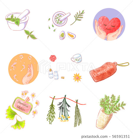 Alternative medicine icon set Alternative medicine icon set 56591351