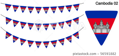 Cambodian flag Garland vector data (bunting garland) Cambodian flag Garland vector data (bunting garland) 56591882