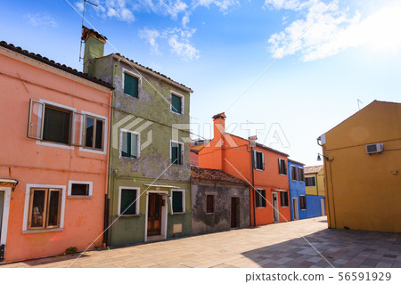 Traditional Burano colored houses, Venice Traditional Burano colored houses, Venice 56591929