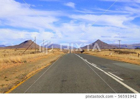 Perspective road from Orange Free State, South 56591942