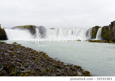 Godafoss falls in summer season view, Iceland 56591961
