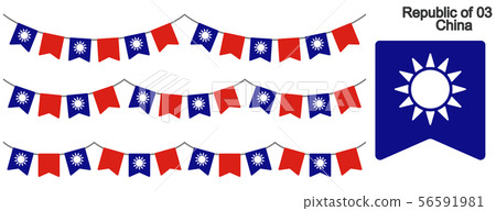 Garland of the flag of the Republic of China vector data (bunting garland) Garland of the flag of the Republic of China vector data (bunting garland) 56591981