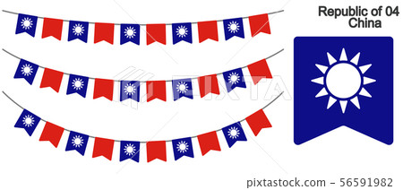 Garland of the flag of the Republic of China vector data (bunting garland) Garland of the flag of the Republic of China vector data (bunting garland) 56591982
