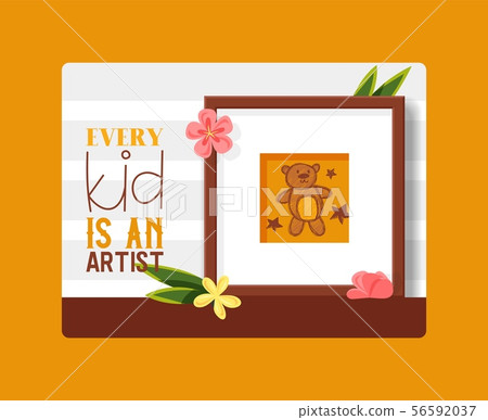 Picture framing banner, poster vector illustration. Buying fillets in shops or store. Modern wooden Picture framing banner, poster vector illustration. Buying fillets in shops or store. Modern wooden 56592037