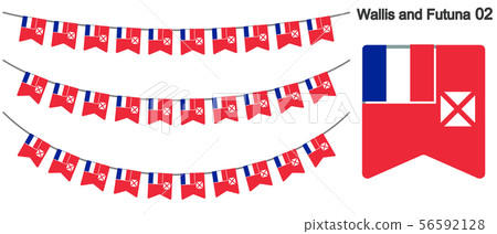 Wallis and Futuna Islands flag Garland vector data (bunting garland) 56592128