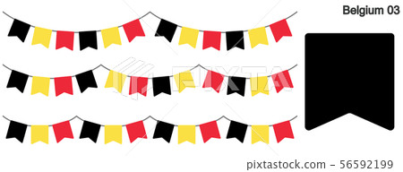 Garland of Belgium flag vector data (bunting garland) Garland of Belgium flag vector data (bunting garland) 56592199