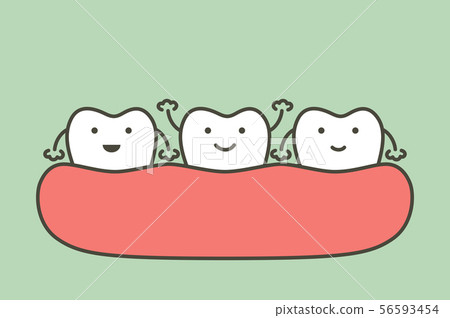 happy healthy tooth is funny on gum 56593454