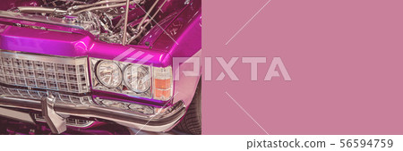 Custom Classic Vintage Car Banner With Copy Space 56594759