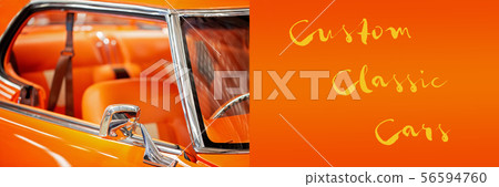 Custom vintage car banner with custom classic cars 56594760