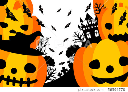 Halloween pumpkin bat postcard 56594778