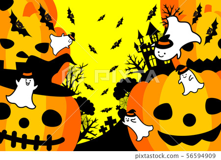 Halloween pumpkin bat ghost postcard 56594909
