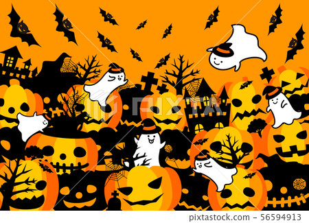 Halloween pumpkin bat ghost postcard 56594913