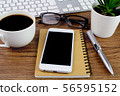 Business image, smartphone, keyboard 56595152