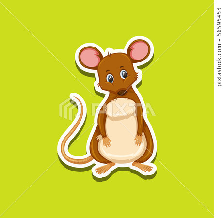 Sticker design with cute mouse - Stock Illustration [56595453] - PIXTA