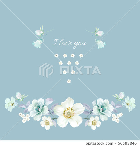 Fresh watercolor floral combination and poster design 56595840