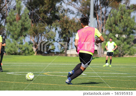 Professional soccer player practice 56595933
