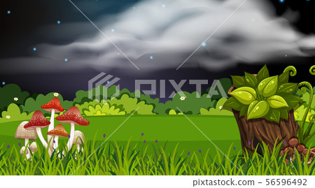 Background design of landscape with park at night Background design of landscape with park at night 56596492
