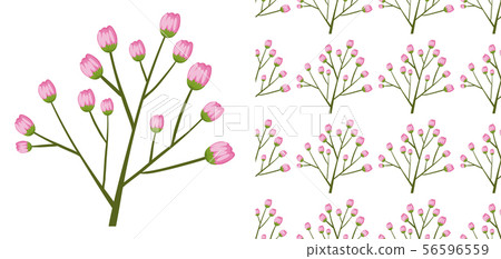 A seamless pattern of flowers on white 56596559