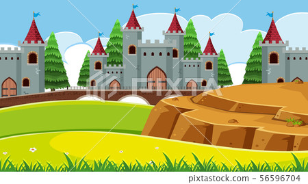 An outdoor scene with castle An outdoor scene with castle 56596704