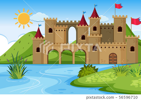 An outdoor scene with castle 56596710