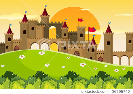 An outdoor scene with castle An outdoor scene with castle 56596740