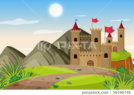 An outdoor scene with castle 56596746