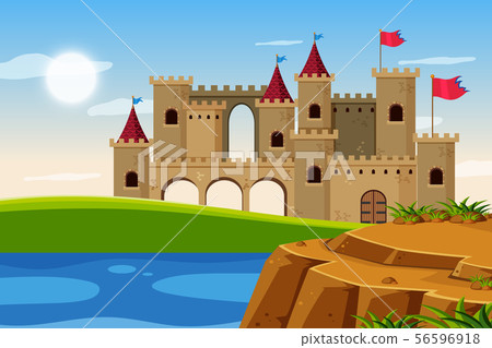 An outdoor scene with castle An outdoor scene with castle 56596918