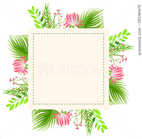 Frame design with flowers and leaves Frame design with flowers and leaves 56596970