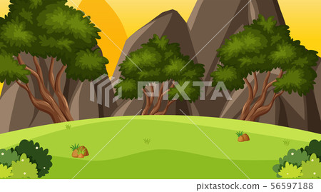 Background design of landscape with green grass on Background design of landscape with green grass on 56597188