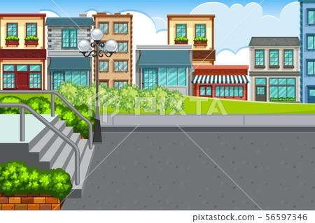 An outdoor scene with town 56597346