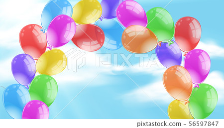 Background scene with blue sky and colorful Background scene with blue sky and colorful 56597847