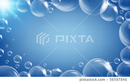 Frame design with bubbles on blue background Frame design with bubbles on blue background 56597848