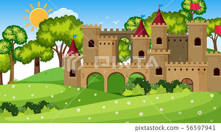 Castle in nature scene Castle in nature scene 56597941
