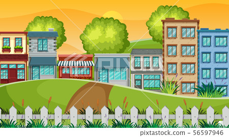 Park in town scene Park in town scene 56597946