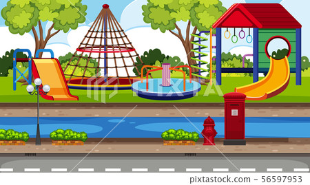 Outdoor playground background scene Outdoor playground background scene 56597953