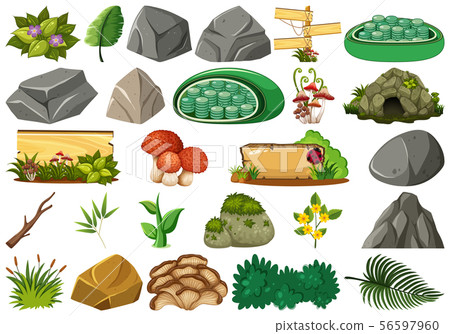 Set Of Nature Objects - Stock Illustration [56597960] - PIXTA