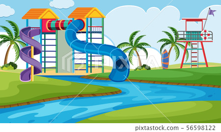 An outdoor scene with water park 56598122